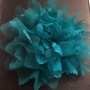 Teal toile hairbow / pin